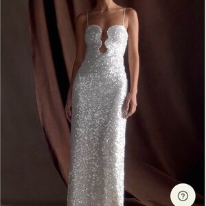 Meshki White Sequin Maxi Dress Second Look